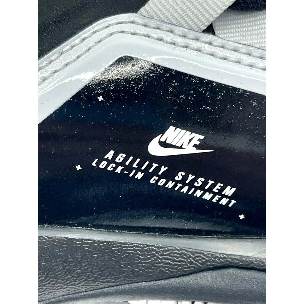 Nike Alpha Menace 3 Shark Football Cleats Mens 12.5 Black White New‎ Fastflex
